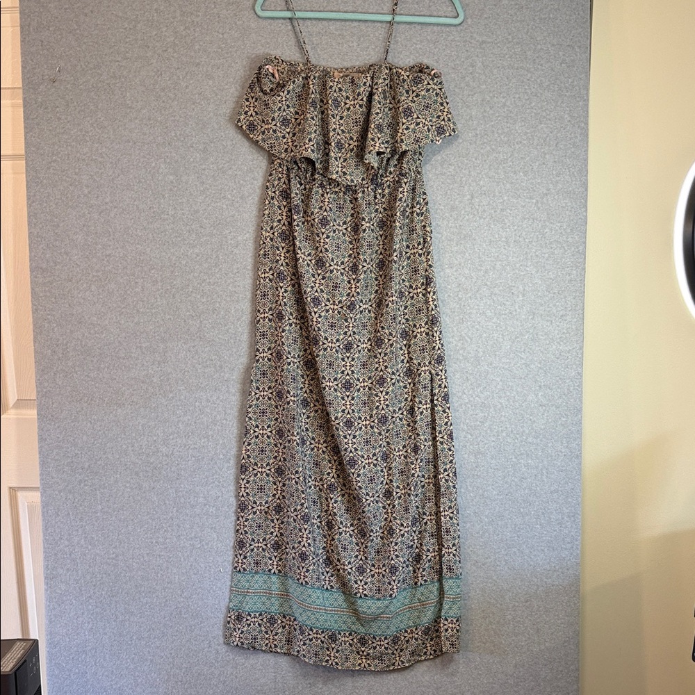 Forever 21 Strapless Spring Boho Mosaic Print Maxi Dress